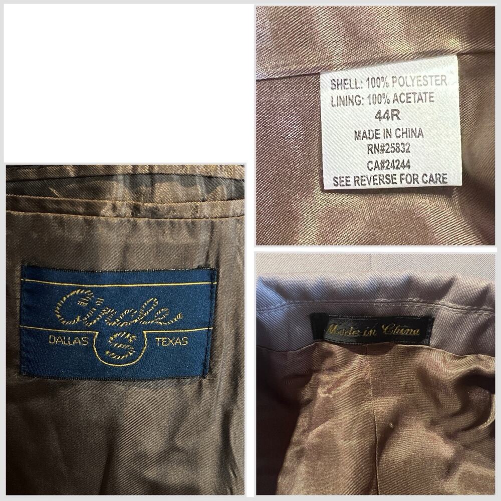 Circle S Dallas Texas 43-44R 38x29 Taupe Brown Tan Western Suit Rodeo - Picture 16 of 16